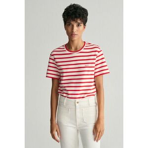 PÓLÓ GANT STRIPED SS T-SHIRT BRIGHT RED kép