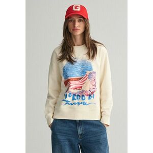 MELEGÍTŐ FELSŐ GANT REL SCENERY PRINT C-NECK SWEAT CREAM kép