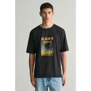 PÓLÓ GANT WASHED GRAPHIC SS T-SHIRT EBONY BLACK kép