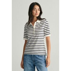 PÓLÓ GANT SLIM STRIPED SHIELD SS PIQUE POLO EGGSHELL kép