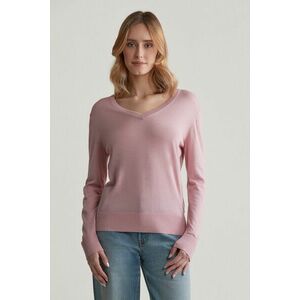 PULÓVER GANT FINE KNIT V-NECK DUSTY PINK kép