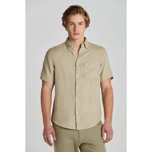 ING GANT REG GMNT DYED LINEN SS SHIRT CONCRETE BEIGE kép