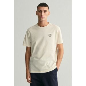 PÓLÓ GANT LOGO SCRIPT SS T-SHIRT CREAM kép