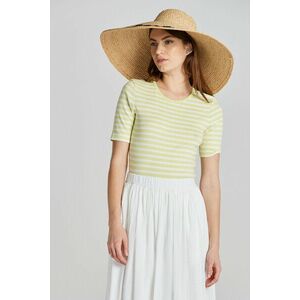 PÓLÓ GANT SLIM STRIPED 1X1 RIBBED SS T-SHIRT PASTEL LIME kép