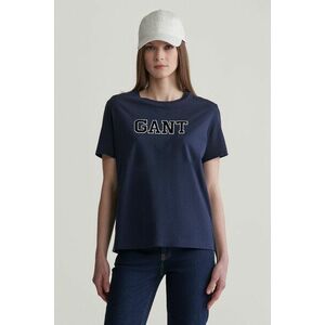 PÓLÓ GANT REG VELOUR APPLIQUE T-SHIRT EVENING BLUE kép