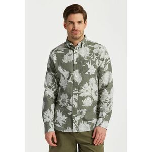 ING GANT REG COTTON LINEN SUNFLOWER SHIRT GREEN ASH kép