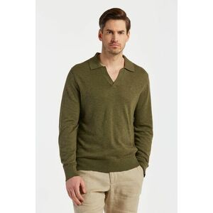 PULÓVER GANT COTTON LINEN POLO JUNIPER GREEN kép