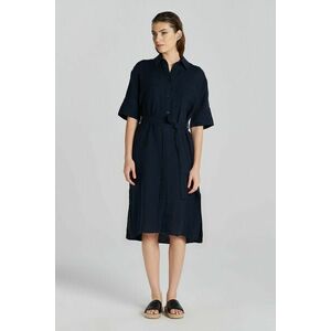 RUHA GANT REL LINEN SS SHIRT DRESS EVENING BLUE kép