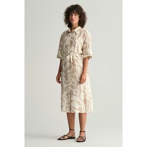 RUHA GANT REL PALM PRINT LINEN SHIRT DRESS DRY SAND kép