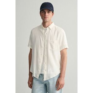 ING GANT REG COTTON LINEN TEXTURE SS SHIRT WHITE kép