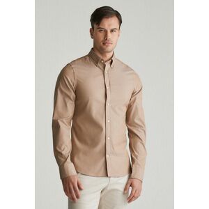 ING GANT SLIM PINPOINT OXFORD SHIRT WARM KHAKI kép