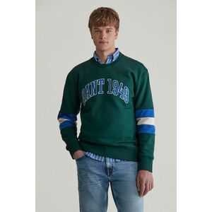 MELEGÍTŐ FELSŐ GANT COLORBLOCK SLEEVE CNECK TARTAN GREEN kép