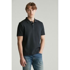 PÓLÓ GANT WAFFLE TEXTURED SS POLO BLACK kép