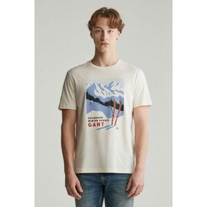 PÓLÓ GANT SEASONAL GRAPHIC T-SHIRT CREAM kép