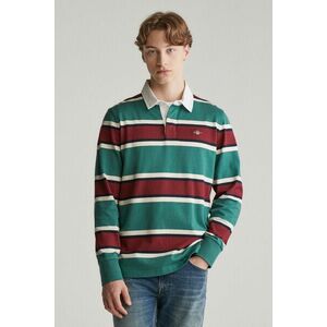 PÓLÓ GANT YARN DYED STRIPED HEAVY RUGGER WOODY GREEN kép