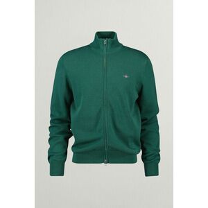 PULÓVER GANT CASUAL COTTON ZIP CARDIGAN WOODY GREEN kép