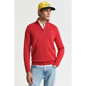 PULÓVER GANT CASUAL COTTON HALF ZIP RUBY RED kép