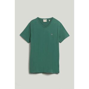 PÓLÓ GANT SLIM SHIELD V-NECK T-SHIRT WOODY GREEN kép