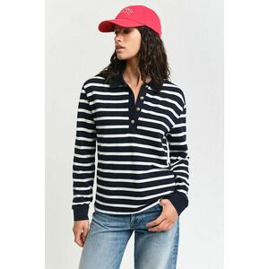 PÓLÓ GANT BRETON STRIPE LS PIQUE POLO EVENING BLUE kép