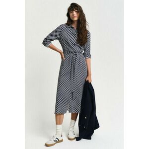 RUHA GANT SLIM GEOMETRIC PRINTED SHIRT DRESS EVENING BLUE kép