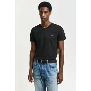 PÓLÓ GANT SLIM SHIELD V-NECK T-SHIRT BLACK kép