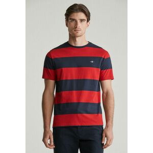 PÓLÓ GANT BAR STRIPE SS T-SHIRT RUBY RED kép