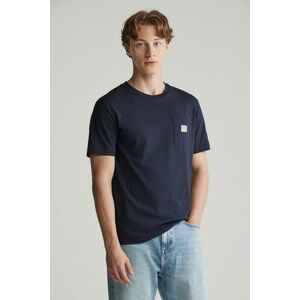 PÓLÓ GANT POCKET CONTRAST SS T-SHIRT EVENING BLUE kép