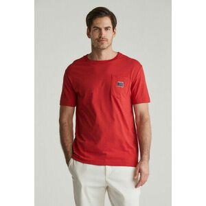 PÓLÓ GANT POCKET CONTRAST SS T-SHIRT RUBY RED kép