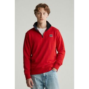 MELEGÍTŐFELSŐ GANT CONTRAST HALF ZIP RUBY RED kép