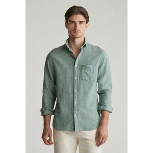 ING GANT REG COTTON LINEN SHIRT WOODY GREEN kép