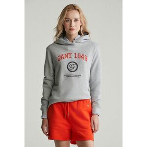 MELEGÍTŐFELSŐ GANT REG CREST HOODIE LIGHT GREY MELANGE kép