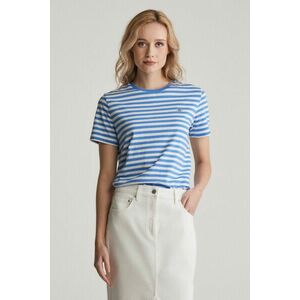 PÓLÓ GANT REG STRIPED SHIELD SS T-SHIRT PERFECT BLUE kép