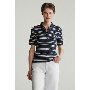 PÓLÓ GANT SLIM STRIPE SHIELD SS PIQUE POLO EVENING BLUE kép