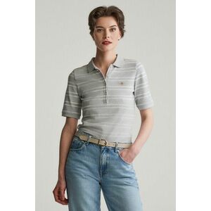 PÓLÓ GANT SLIM STRIPE SHIELD SS PIQUE POLO LIGHT GREY MELANGE kép