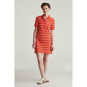 RUHA GANT STRIPE SHIELD SS PIQUE POLO DRESS ORANGE RED kép