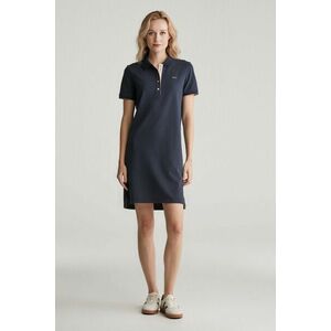 RUHA GANT CONTRAST COLLAR PIQUE POLO DRESS EVENING BLUE kép