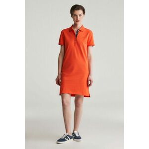 RUHA GANT CONTRAST COLLAR PIQUE POLO DRESS ORANGE RED kép