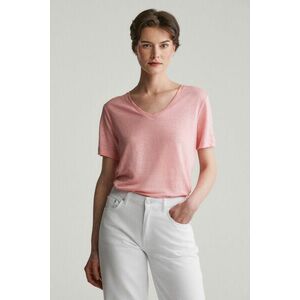 PÓLÓ GANT REG LINEN V-NECK SS T-SHIRT GERANIUM PINK kép