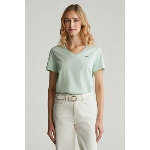 PÓLÓ GANT REG SHIELD SS V-NECK T-SHIRT FADED MINT kép