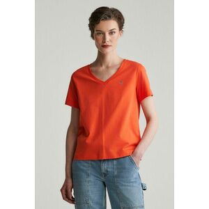 PÓLÓ GANT REG SHIELD SS V-NECK T-SHIRT ORANGE RED kép