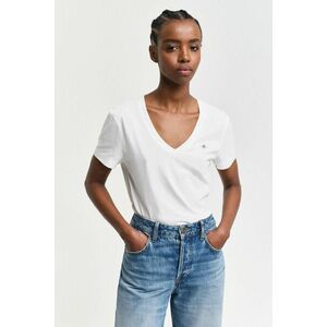 PÓLÓ GANT REG SHIELD SS V-NECK T-SHIRT WHITE kép