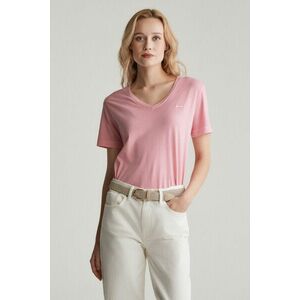 PÓLÓ GANT REG SUNFADED SS V-NECK T-SHIRT GERANIUM PINK kép