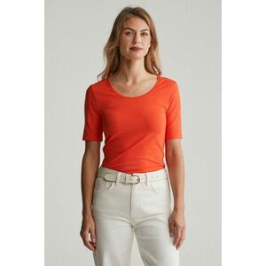 PÓLÓ GANT SLIM COT/ELA SS SCOOP NECK TOP ORANGE RED kép