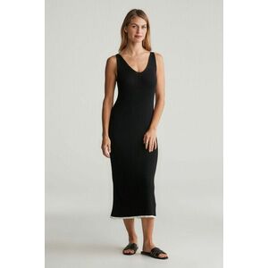 RUHA GANT CONTRAST RIBBED KNIT STRAP DRESS BLACK kép