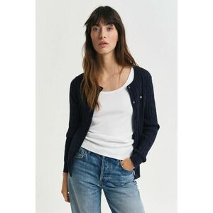 PULÓVER GANT STRETCH COTTON CABLE CARDIGAN EVENING BLUE kép