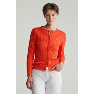 PULÓVER GANT STRETCH COTTON CABLE CARDIGAN ORANGE RED kép