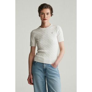 PULÓVER GANT STRETCH COTTON CABLE SS C-NECK EGGSHELL kép