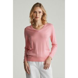 PULÓVER GANT FINE KNIT V-NECK GERANIUM PINK kép