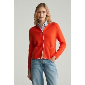 KARDIGÁN GANT COTTON KNIT JACKET ORANGE RED kép