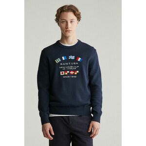 PULÓVER GANT NAUTICAL FLAGS C-NECK EVENING BLUE kép